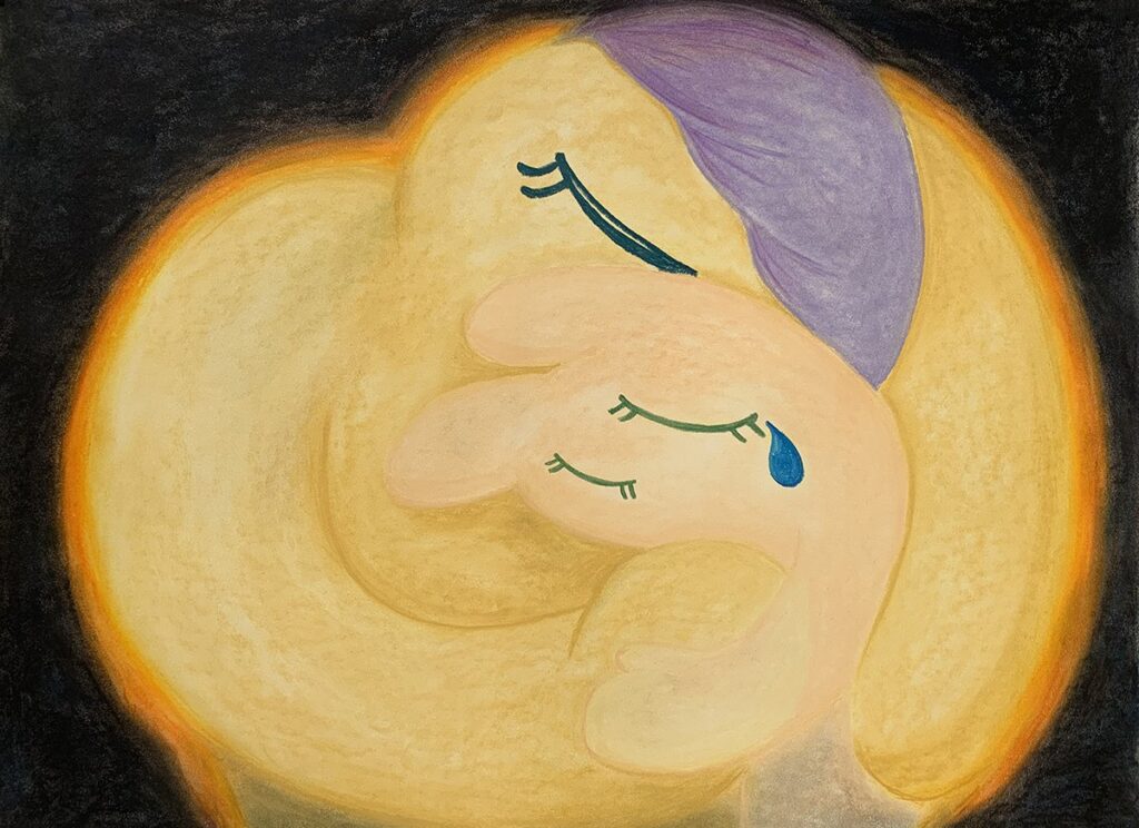 Mom Loves You, by Ling Gui, 2021, pastel on paper