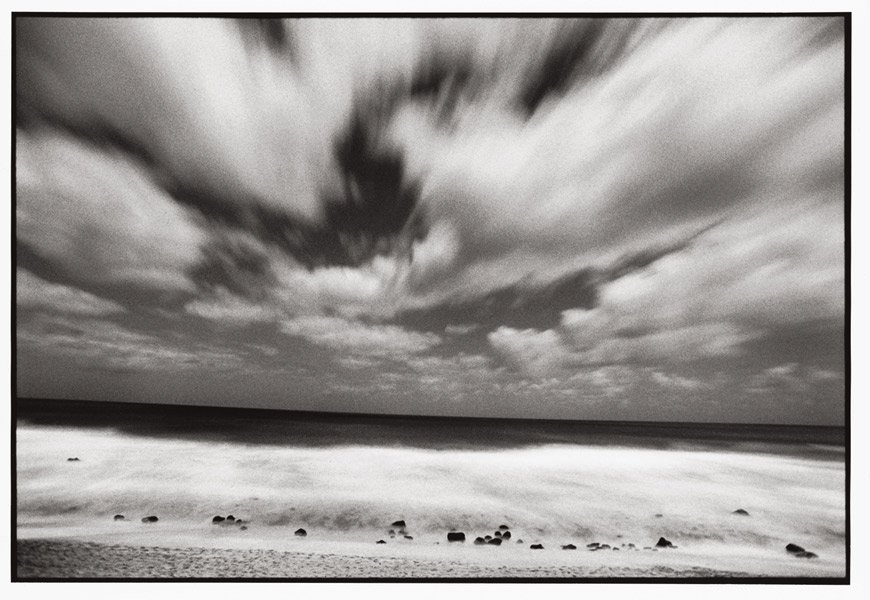 Pipeline by Full Moon Light, North Shore Hawaii, December, by Michael Halsband, 2002, silver gelatin fiber print