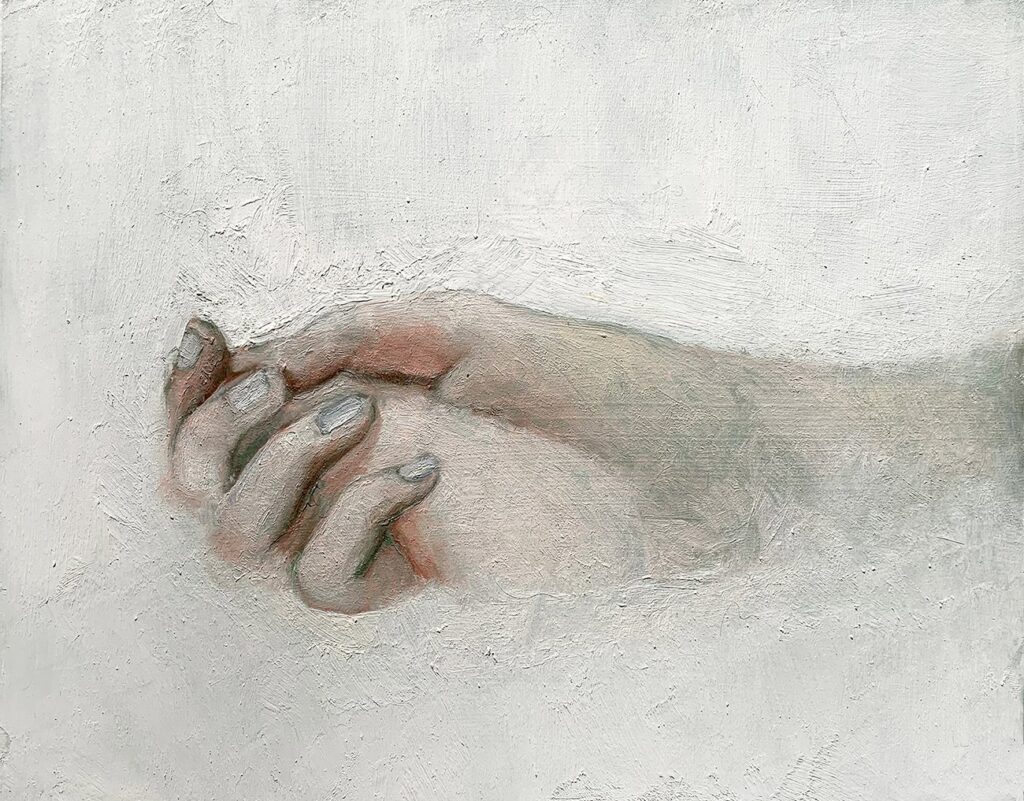 Milk Bath, by Lauren Hamilton, 2020, oil on panel