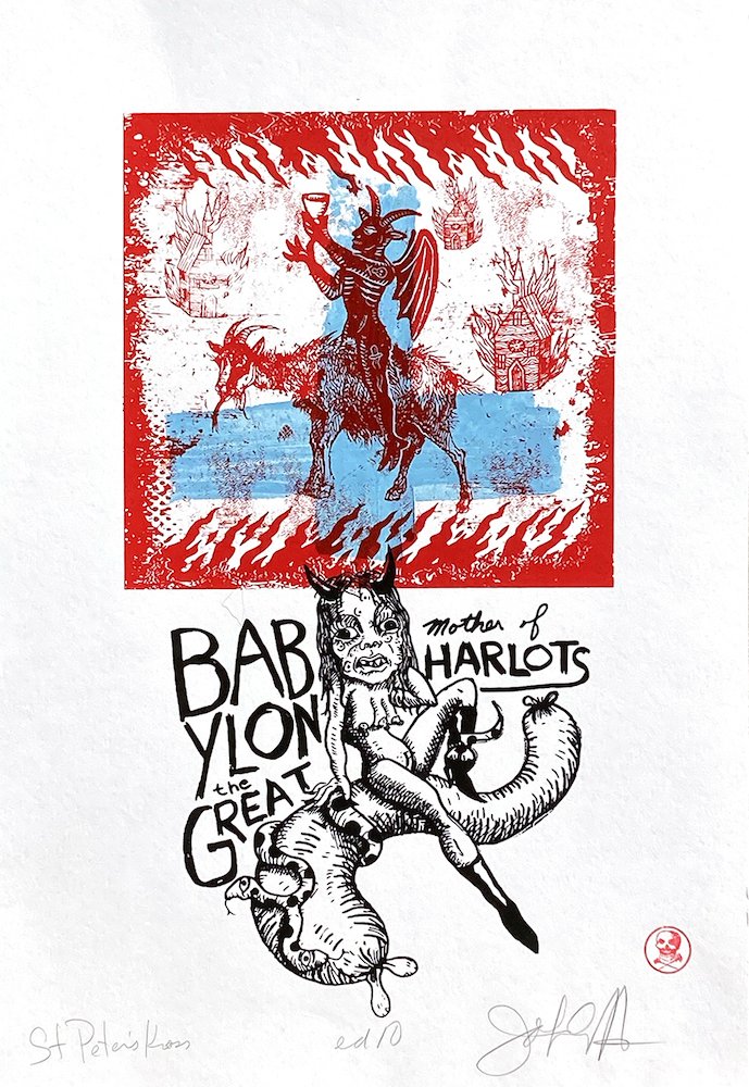 St. Peter's Cross, by John S Hancock, 2023, screenprint