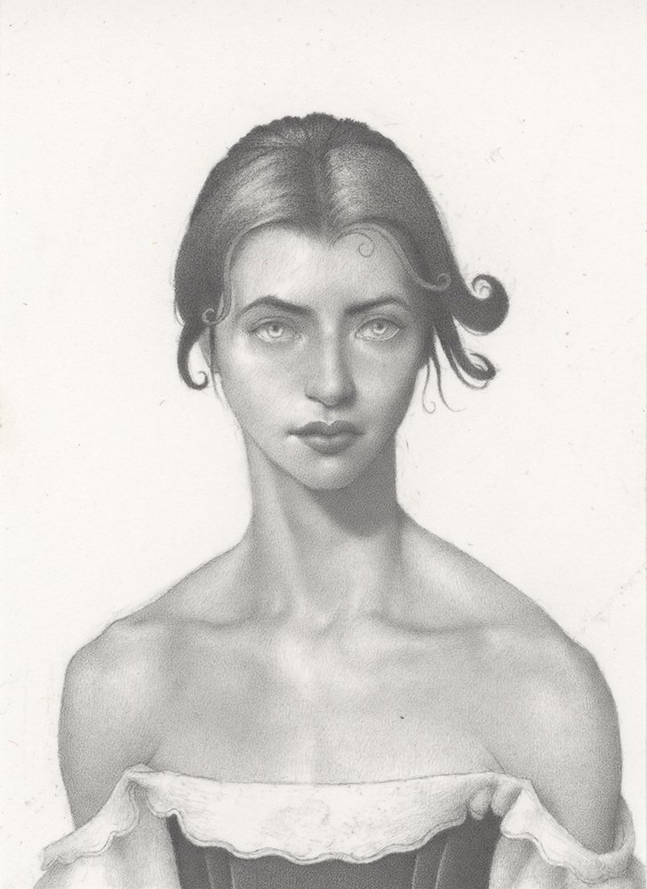 Juliet, by Gabriela Handal, 2023, graphite on Strathmore Bristol paper