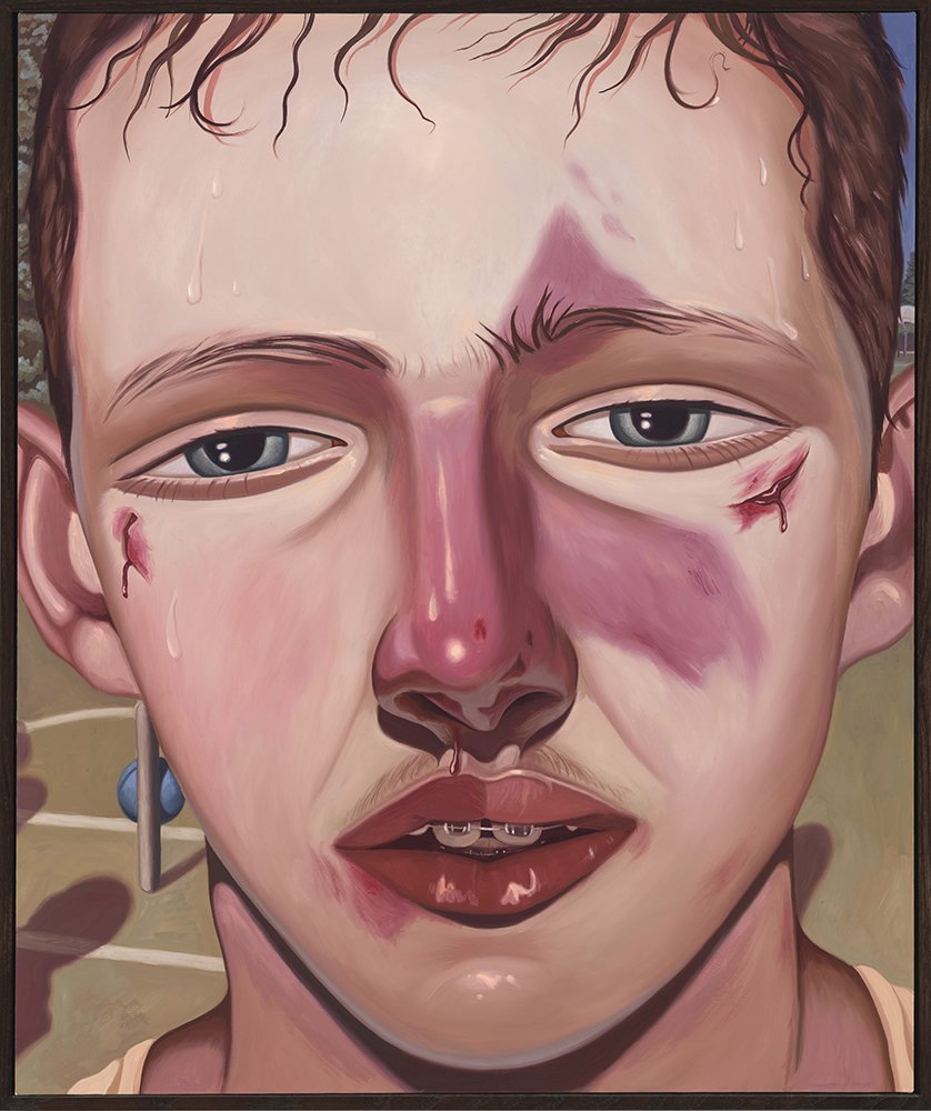 Recess, by Austin Harris, 2023, oil on linen, artist made oak frame