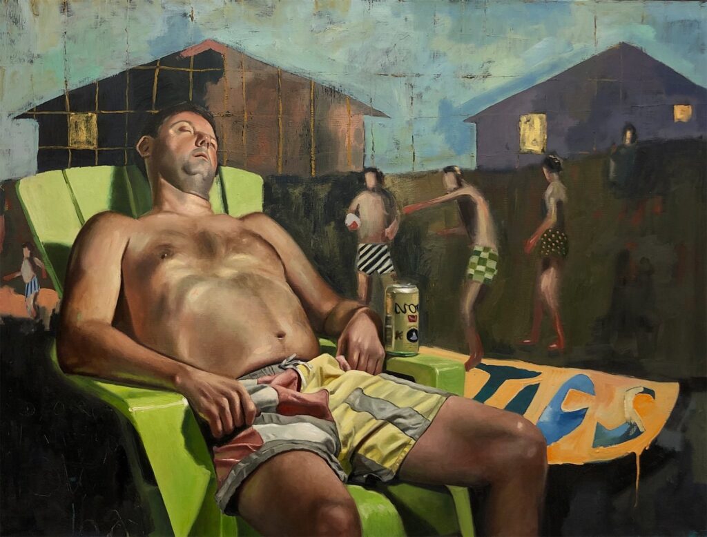 Sleeping Man, by Austin Harris, 2019, oil on linen