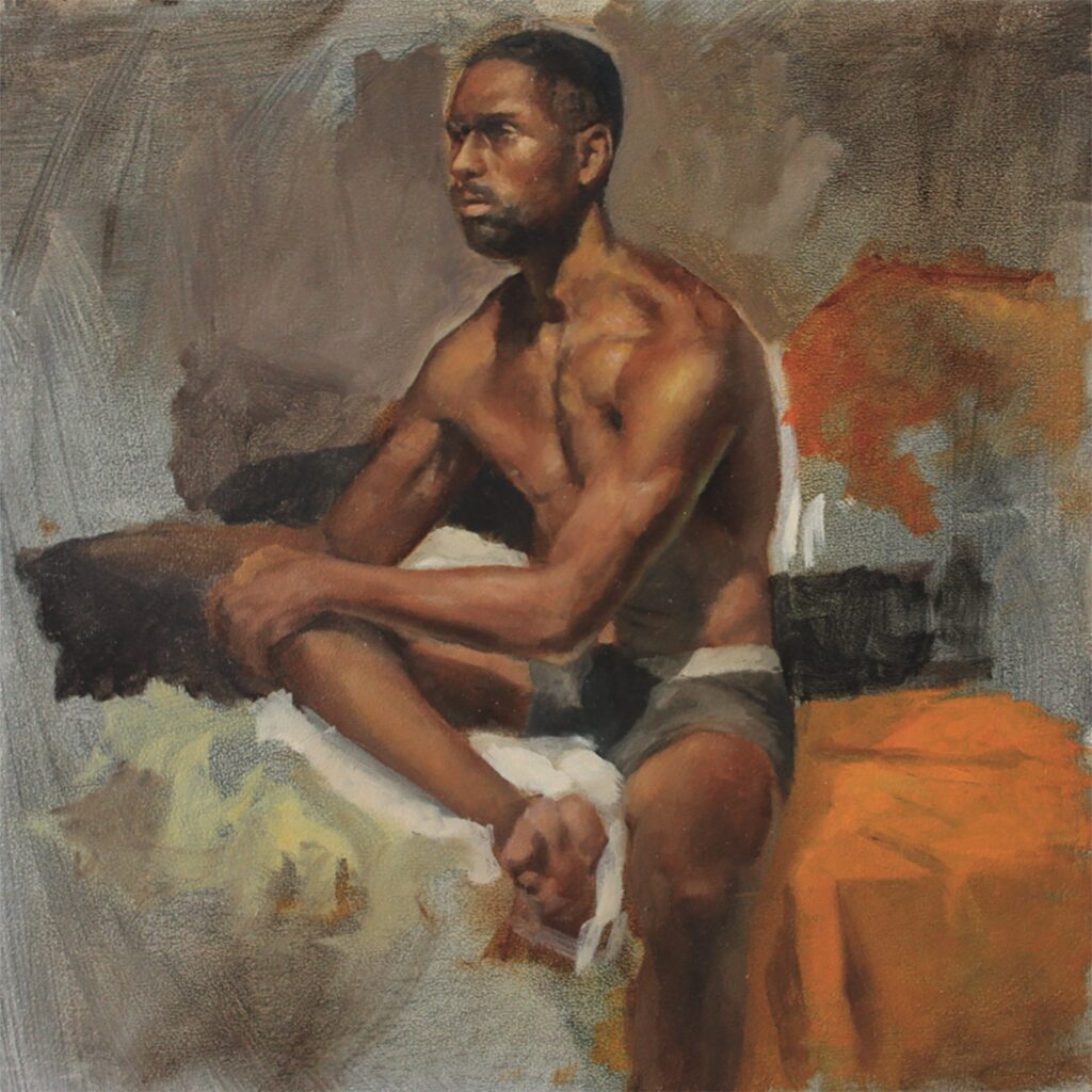 Figure Study, by Austin Harvey, 2019, oil on panel