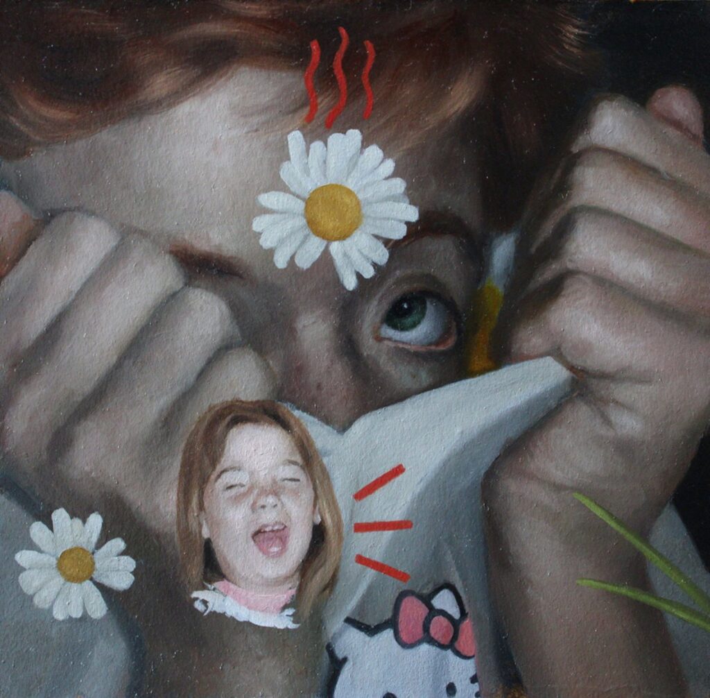 Untitled, by Austin Harvey, 2020, oil on paper mounted to panel