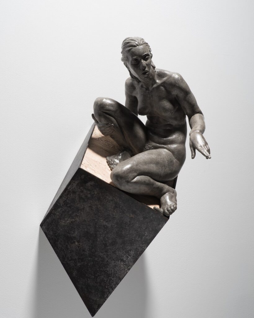 American Philosophy, by Brett F. Harvey, 2019, steel, and oriented strand board