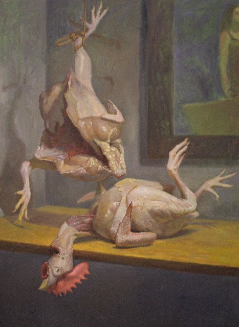 Chickens, by Ian Healy, 2011, Oil on canvas