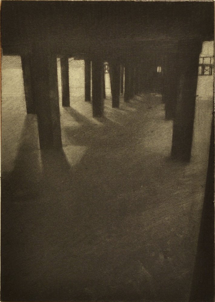 Beneath the Walk, by Joshua Henderson, 2015, Graphite on paper on panel