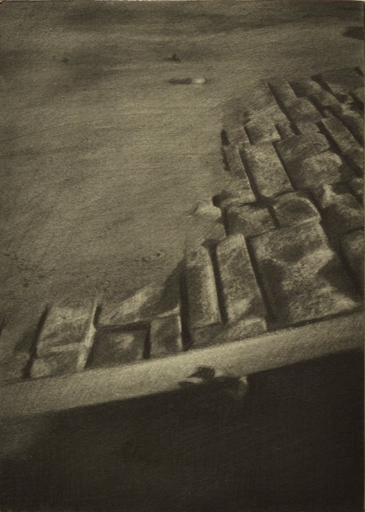Broken Walls, by Joshua Henderson, 2015, Graphite on paper on panel