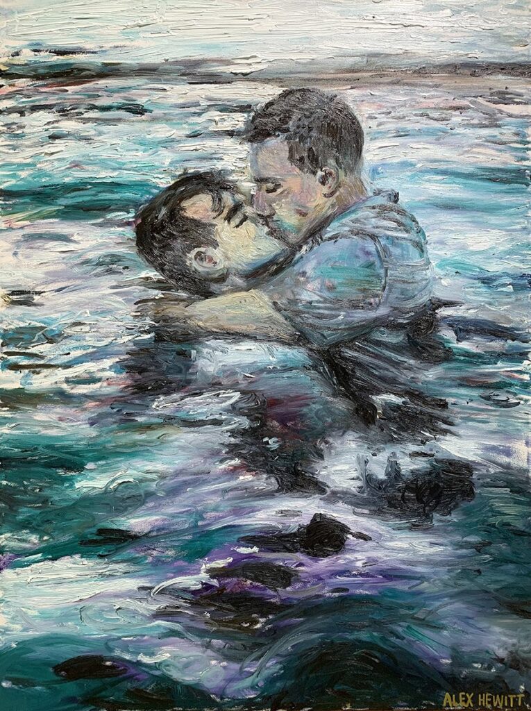 Water Kiss, by Alex Hewitt, 2023, oil on canvas