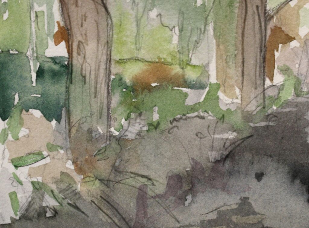 Monet's Garden, by Ivy Hickam, 2012, Watercolor and pencil on paper