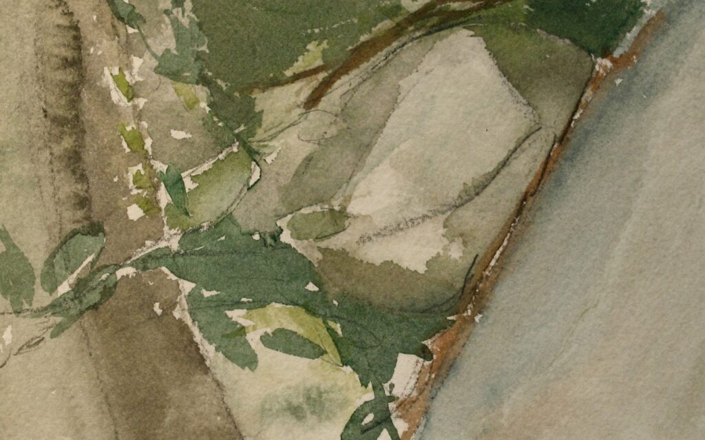 Ramble Rock, by Ivy Hickam, 2012, Watercolor and pencil on paper