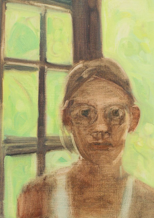 Self-Portrait, by Ivy Hickam, 2012, Oil on paper