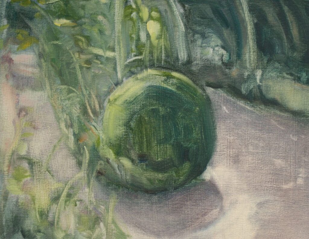 The Hamlet, by Ivy Hickam, 2012, Oil on paper