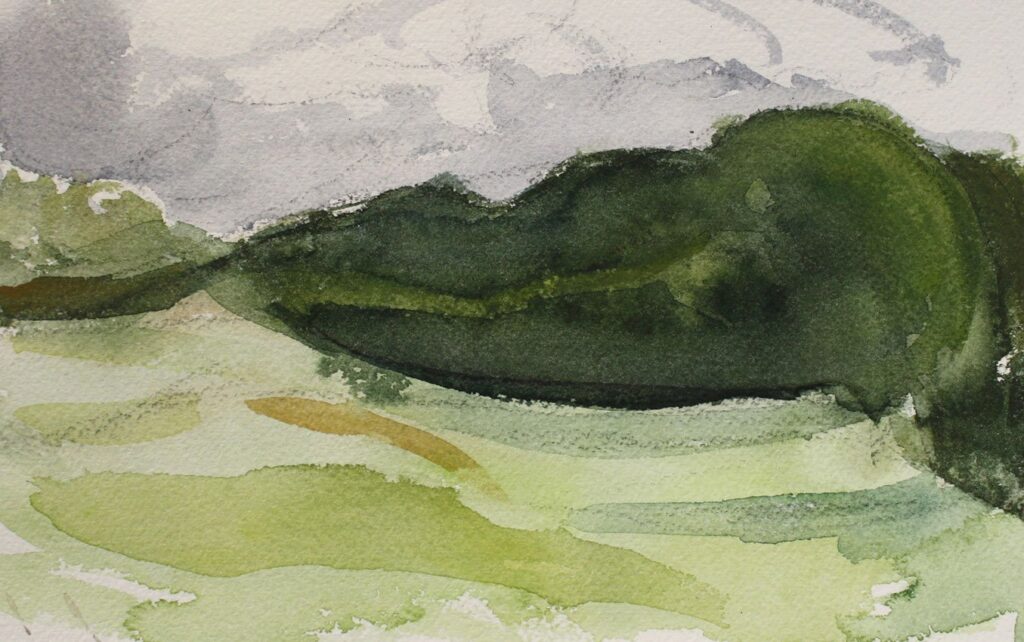 Wind in the Valley, by Ivy Hickam, 2012, Watercolor and pencil on paper