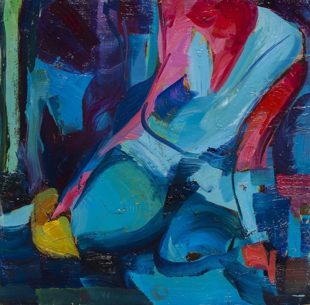 Dance Light, by Georgia Hinaris, 2022, oil on wood