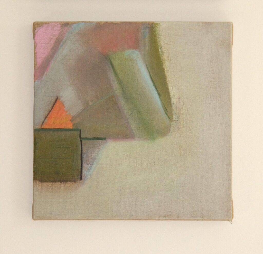 Orange Triangle, by Madeleine Hines, 2017, Oil on linen