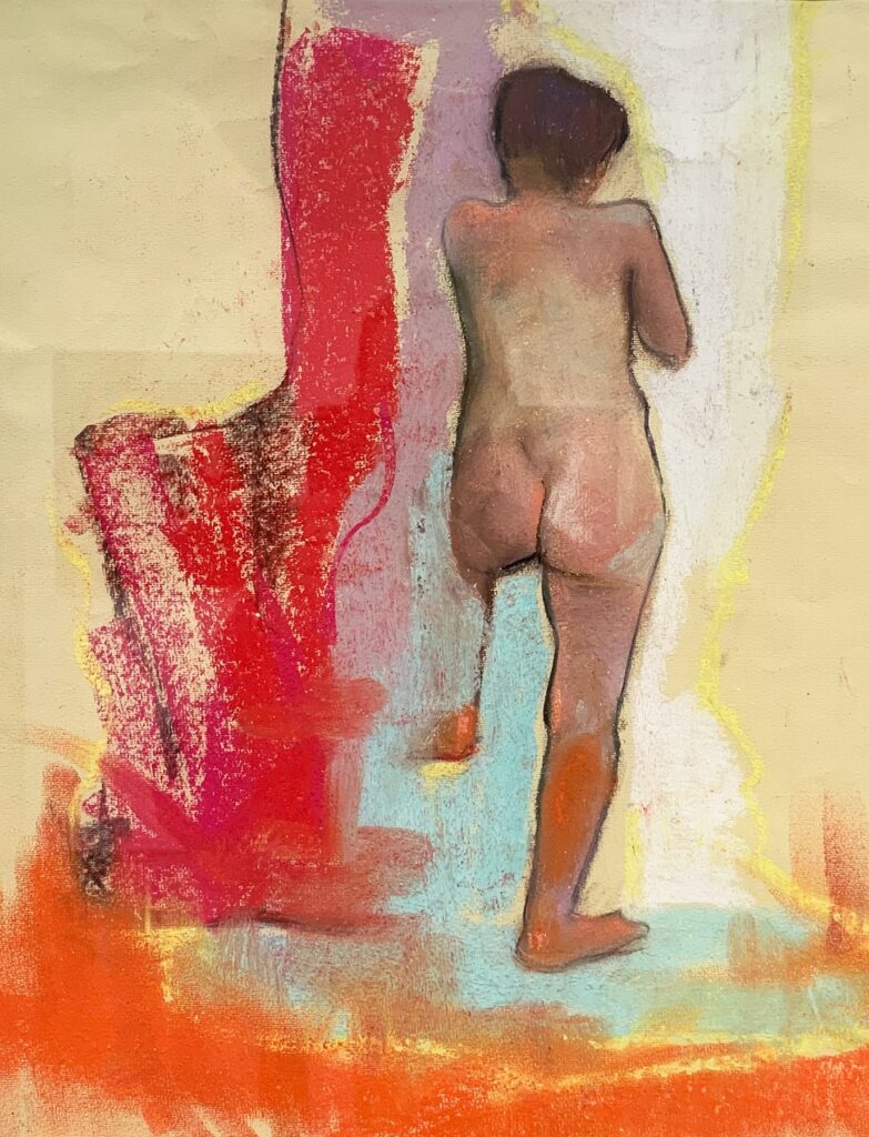 Roxanne, by Emily Rose Hirtle, 2019, pastel and charcoal on pastel paper