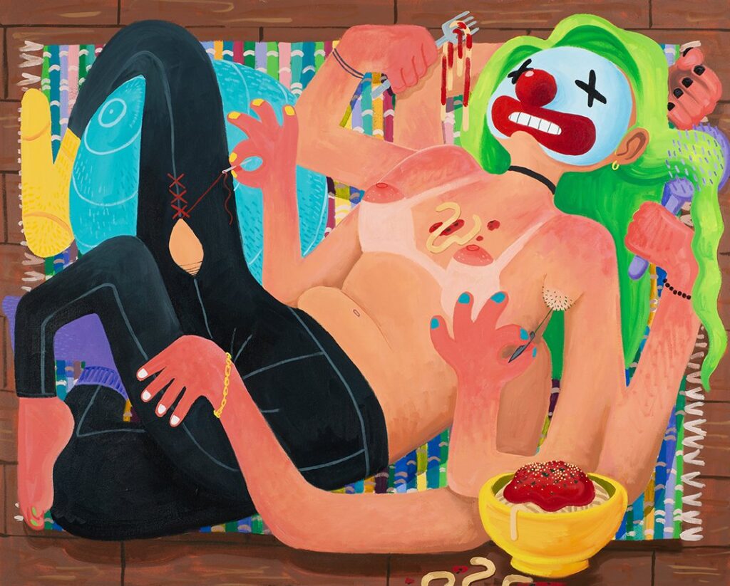 Floor Spaghetti, by Lily Hollinden, 2023, oil on canvas