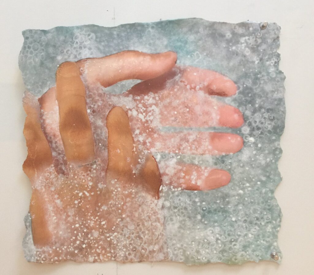 Bubbles, by Judy Hudson, 2016, Watercolor on handmade paper