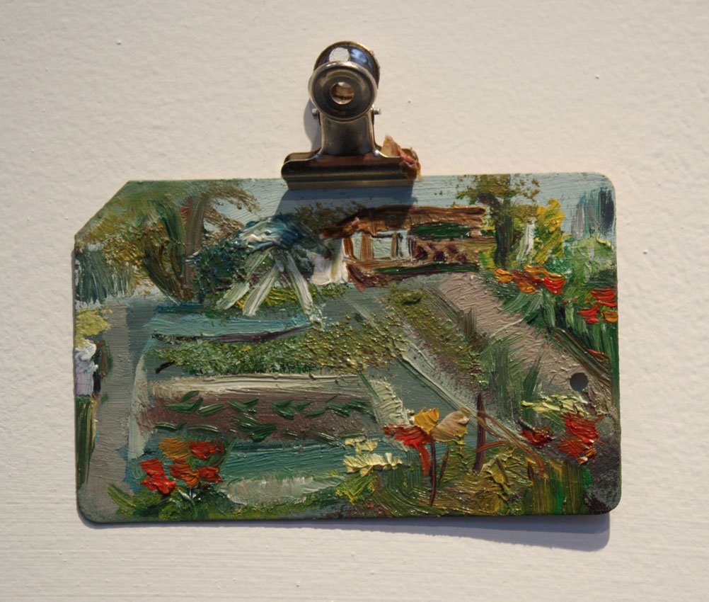 Landscape Nostalgia, by Brian Dang, 2012, Oil on metrocard