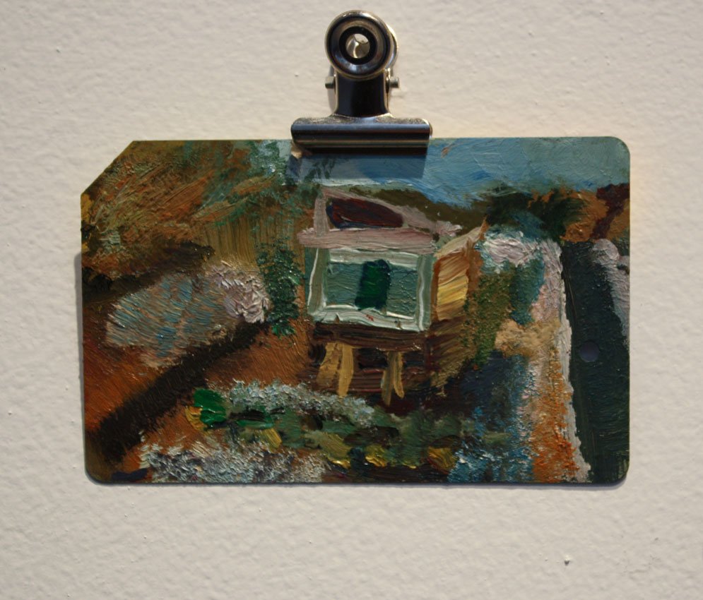 Landscape Nostalgia, by Brian Dang, 2012, Oil on metrocard