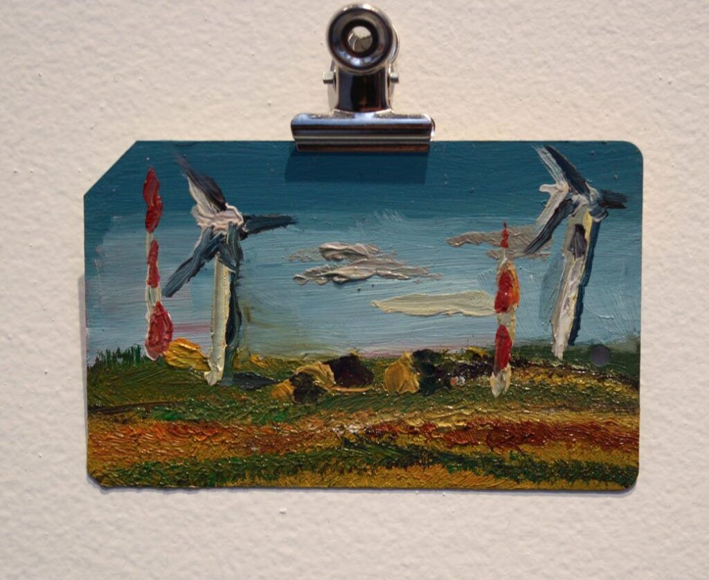 Landscape Nostalgia, by Brian Dang, 2012, Oil on metrocard