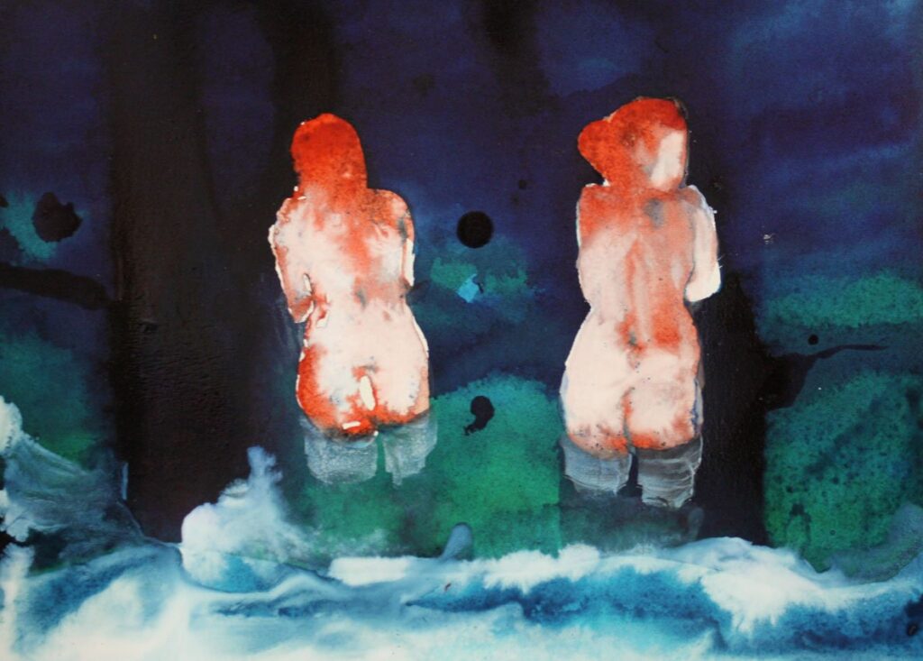 The Cloud that Falls is the End, by Elizabeth Glaessner, 2012, ink on paper