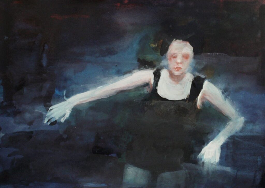 In the Water is Where You Will Find It, by Elizabeth Glaessner, 2012, ink on paper