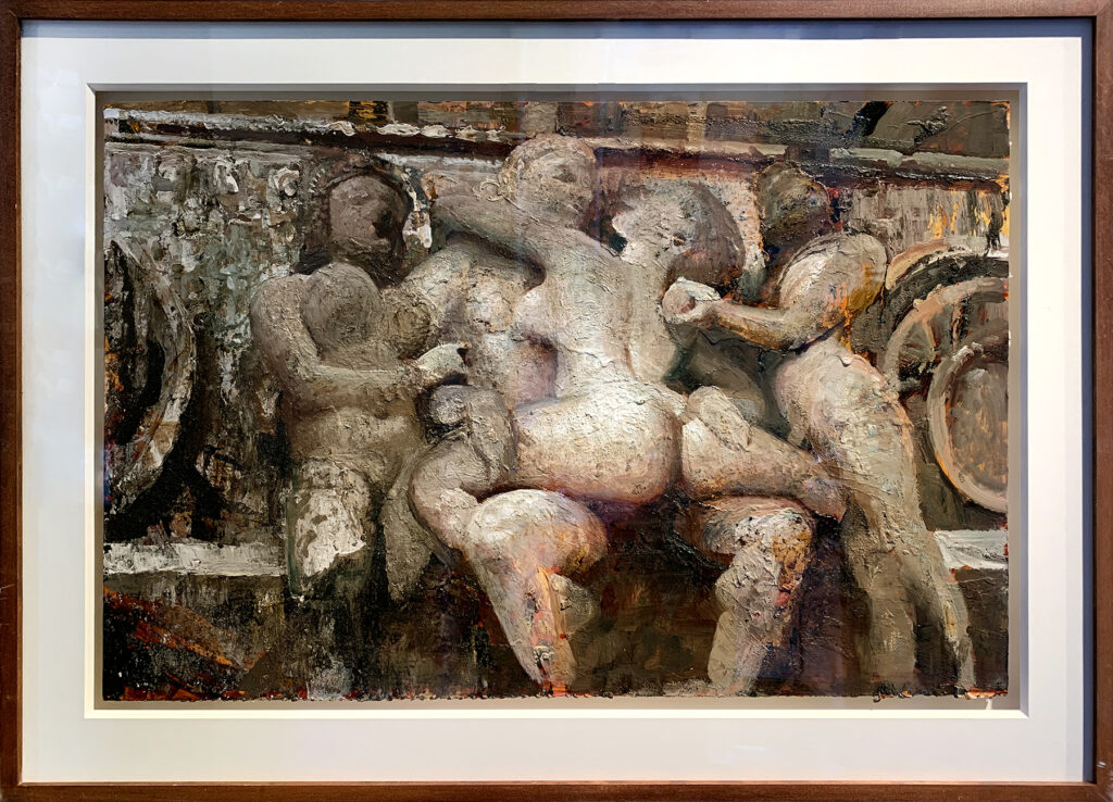 Study for Temple, by Vincent Desiderio, 2012, oil and mixed media on board