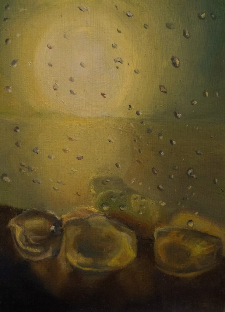 Ice Project, by Timon I, 2020, oil on wood panel