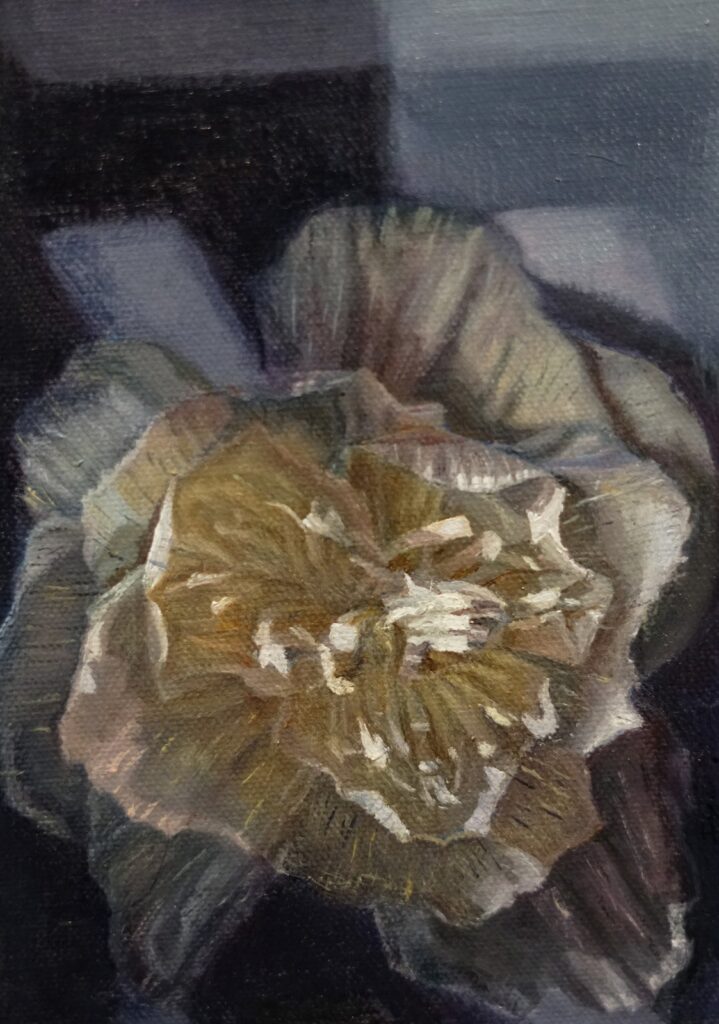 Wrong Time, Wrong Place, by Timon I, 2019, oil on wood panel