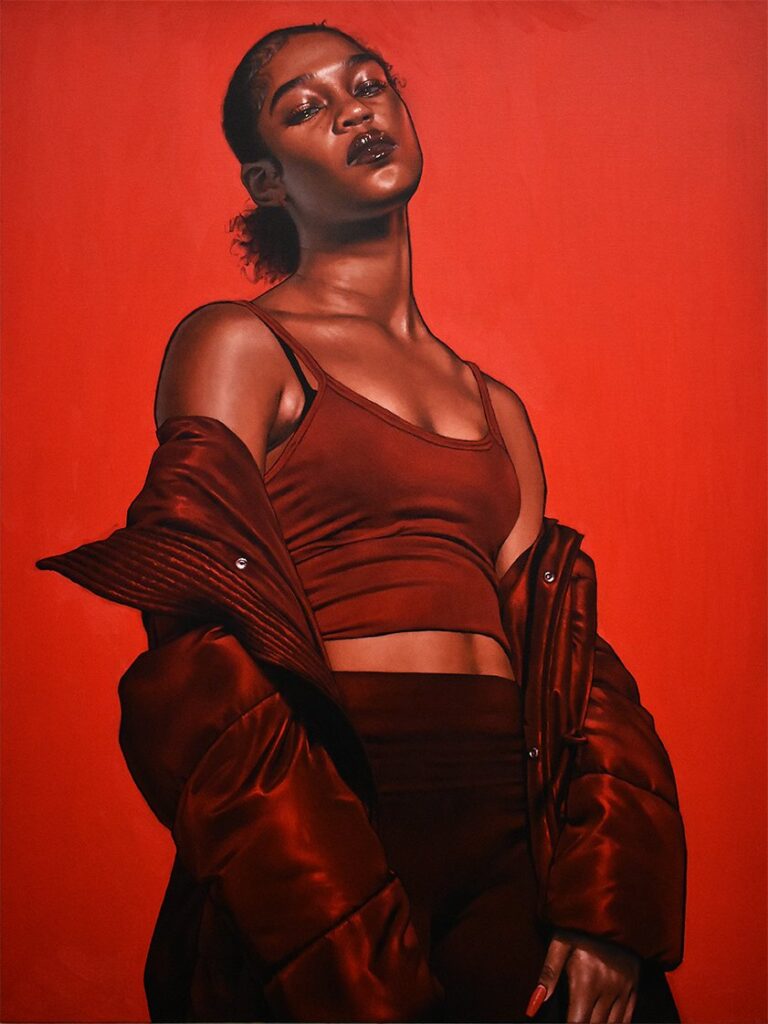 Untitled Self-Portrait 2, by Monica Ikegwu, 2022, oil on canvas
