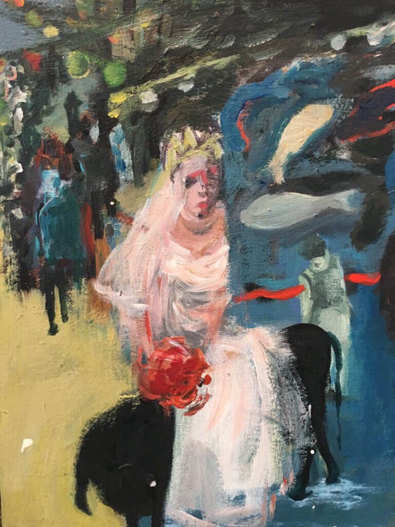 Witness, by Sara Issakharian, 2015, Acrylic on canvas board