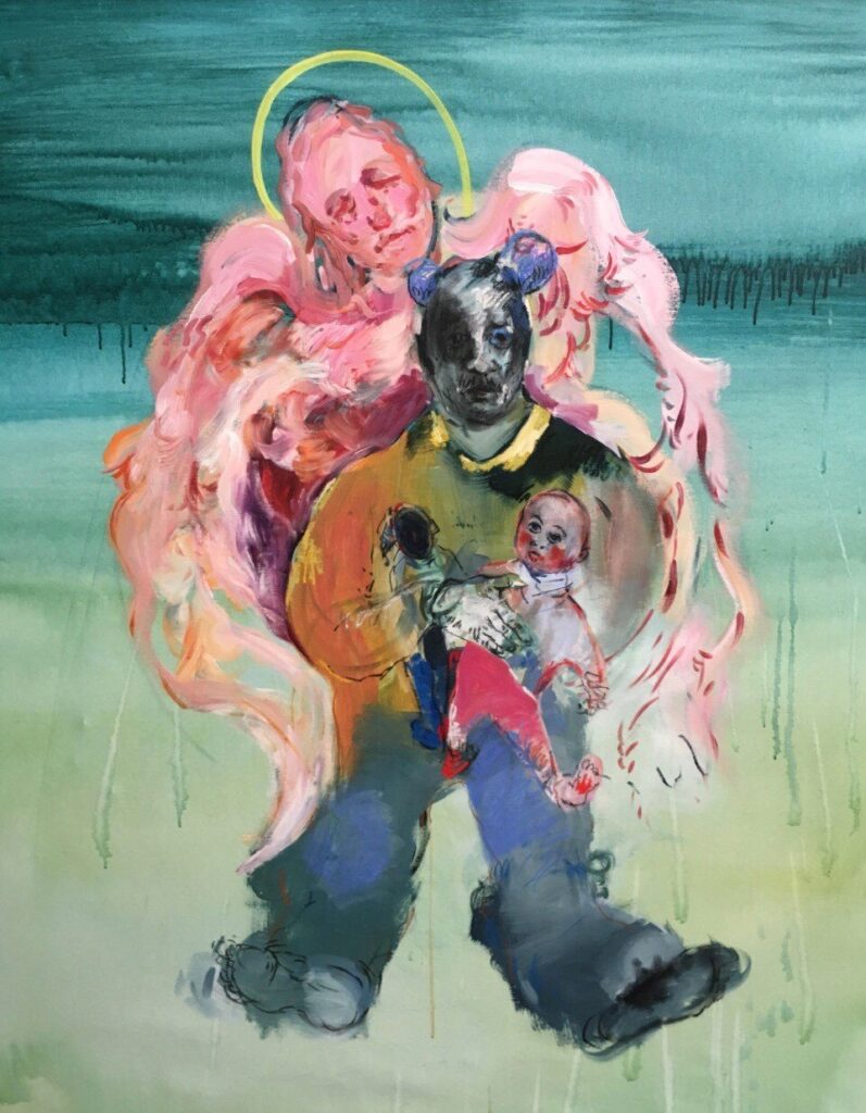 Desire, by Sara Issakharian, 2017, Acrylic, charcoal, and oil pastel on canvas
