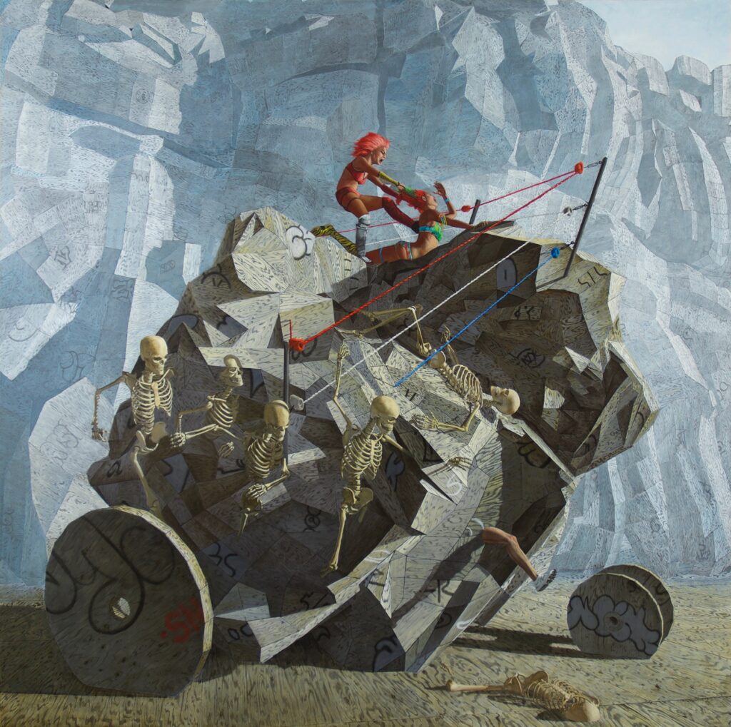 Chariot, by John Jacobsmeyer, 2018, oil on aluminum