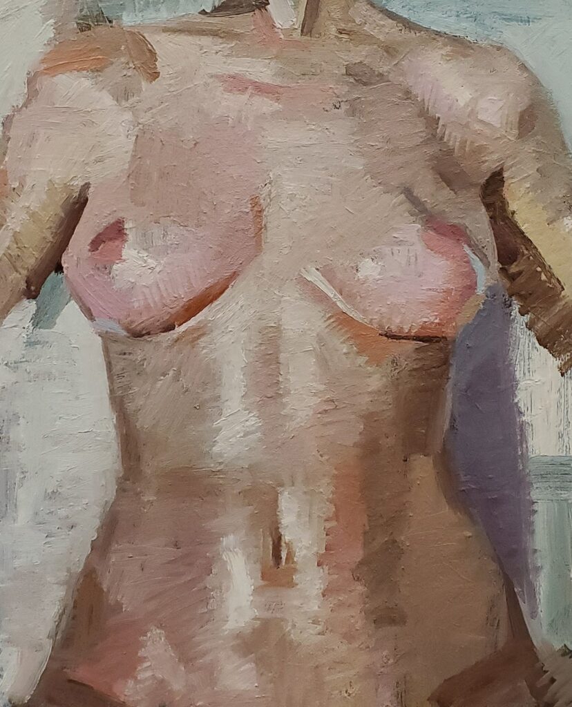 Female Torso, by David Jalagonia, 2020, oil on canvas