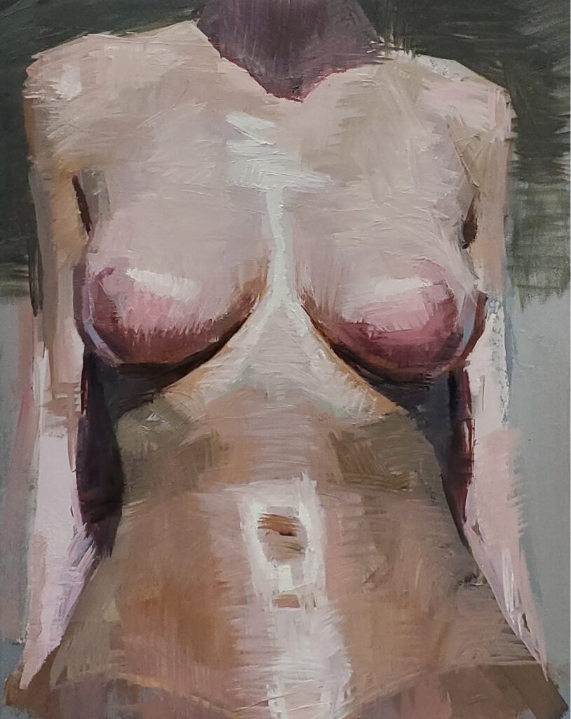 Female Torso, by David Jalagonia, 2020, oil on canvas