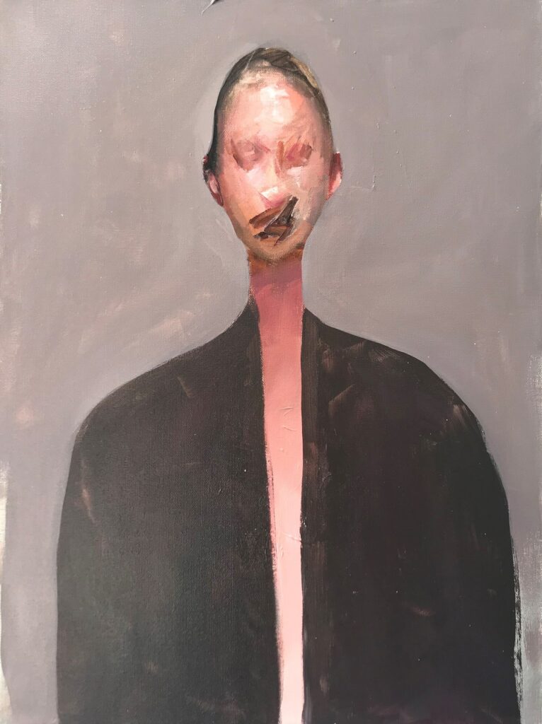 Girl in Gray, by Yun Jang, 2019, acrylic on canvas