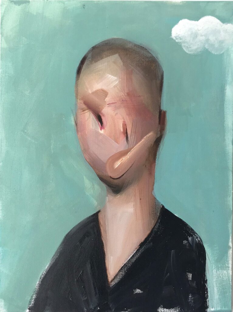 Self-Portrait, by Yun Jang, 2019, acrylic on canvas