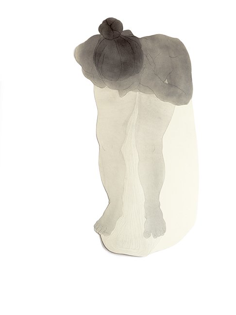 Untitled, by Christian Johnson, 2014, Charcoal and ink on cut paper