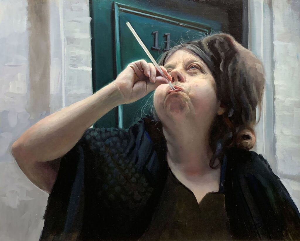 Knocker, by Marshall Jones, 2022, oil on linen
