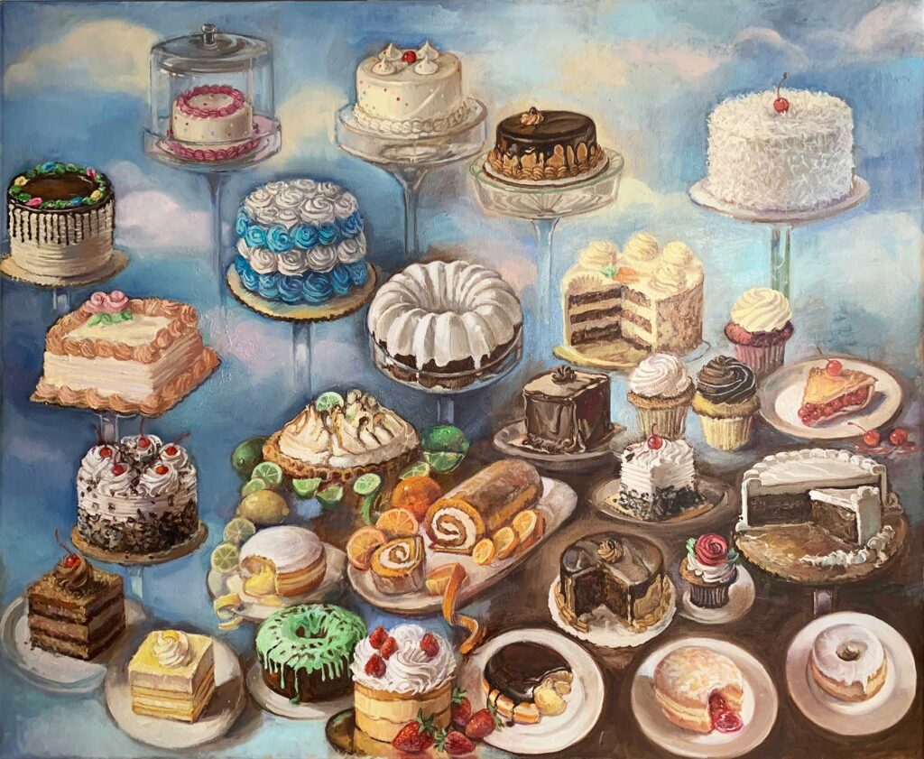 Cake Heaven, by Theresa Kasun, 2018, oil on canvas