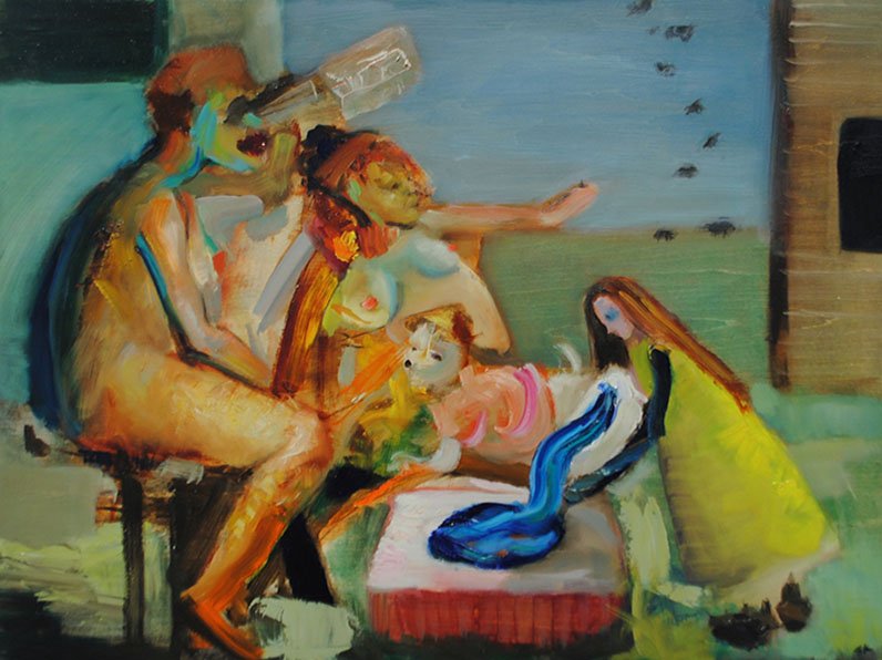 Family Gathering at the Well, by Sophia Kayafas, 2016, Oil on wood
