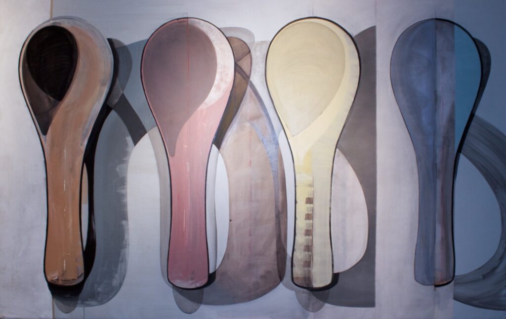 Spoons, by Amina Kerimova, 2016, Oil on linen