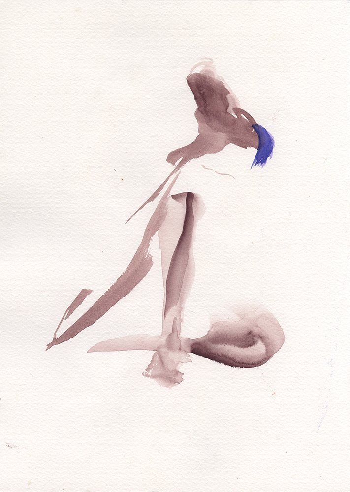 At Ease, by Kerrie King, 2024, watercolor on paper