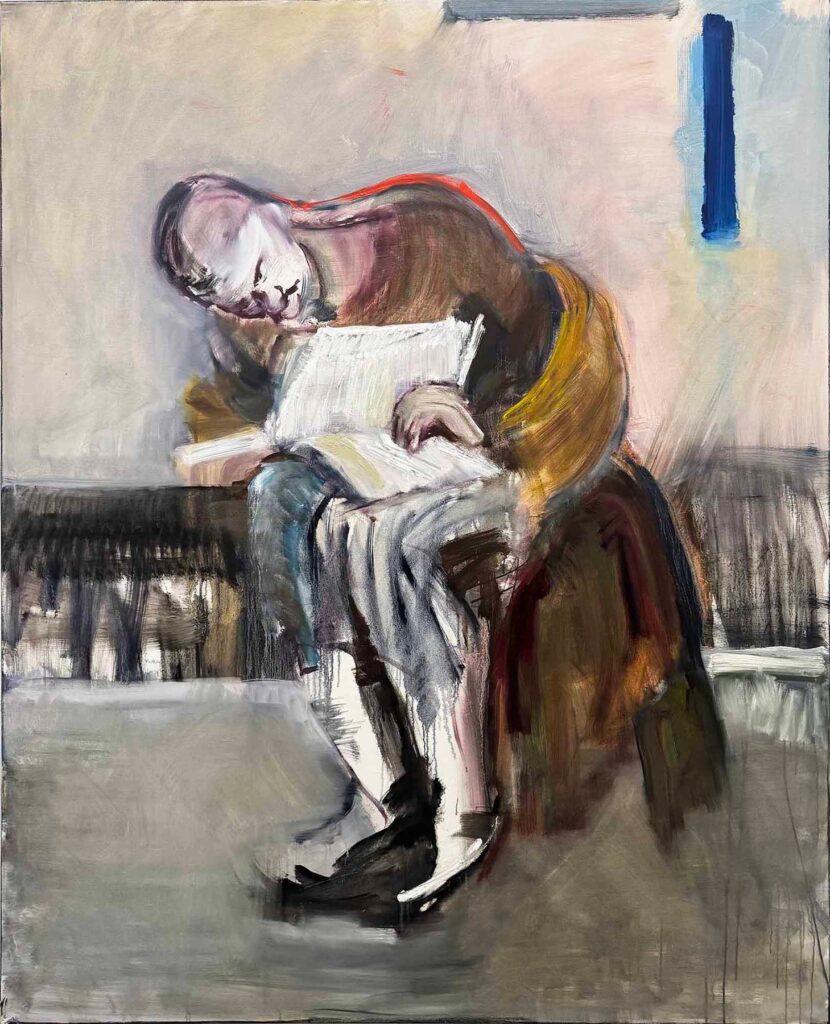 At MoMa, by Helena Kozuchowicz, 2024, oil on canvas