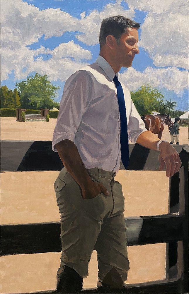 Ringside, by David Kratz, 2018, oil on canvas