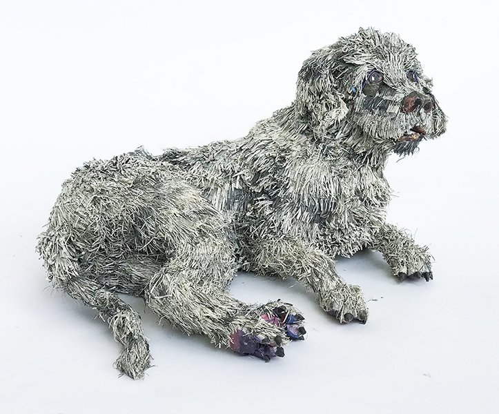 Agnes, by Will Kurtz, 2019, wood, wire, newspaper, tape, glue, matte medium, and varnish