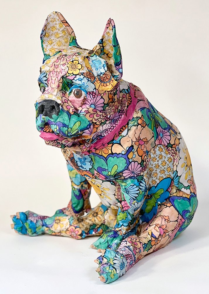 Daisy, by Will Kurtz, 2024, resin, foam, paper, matte medium, and varnish